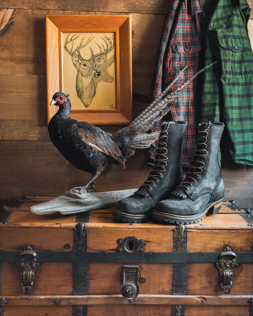 Drew's 10-Inch Logger - Black Rough Out - Drew's Boots - Drew's Boots