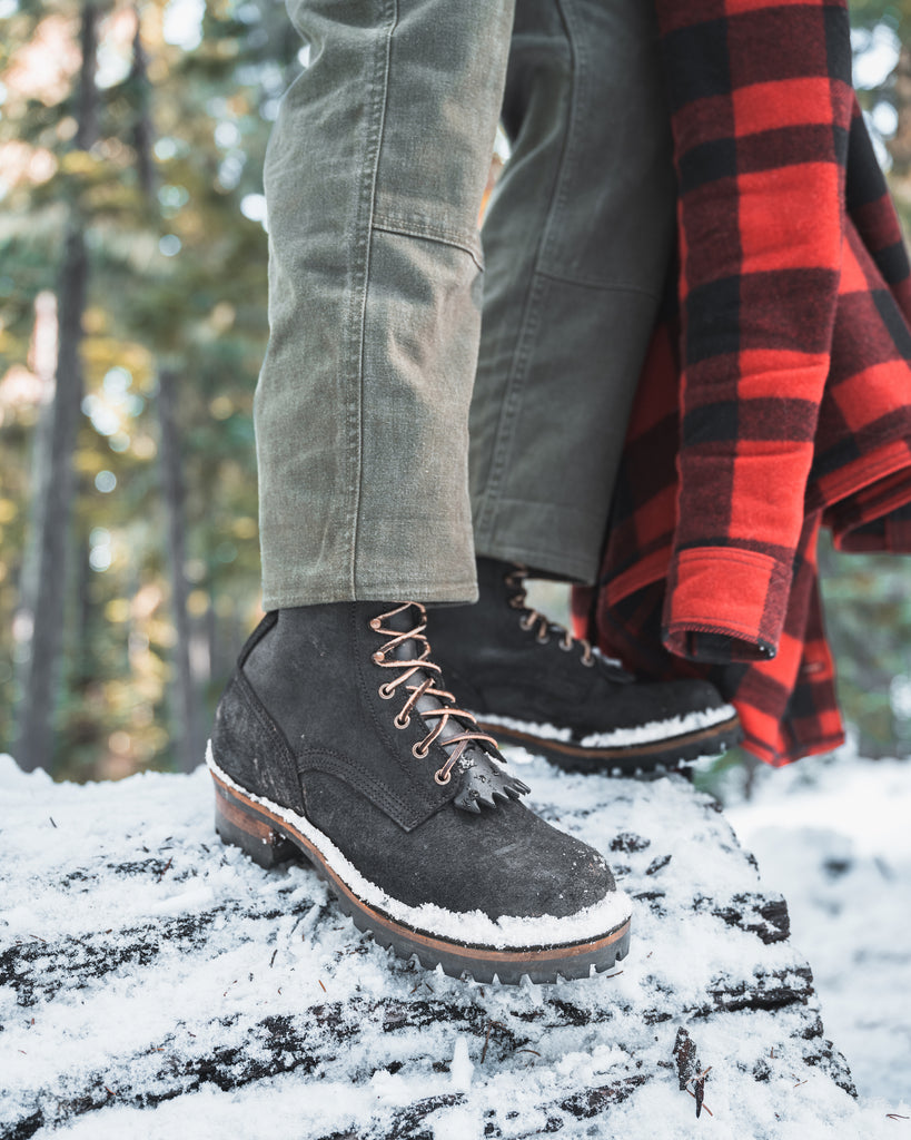 Drew's 10-Inch Logger - Black Rough Out - Drew's Boots - Drew's Boots