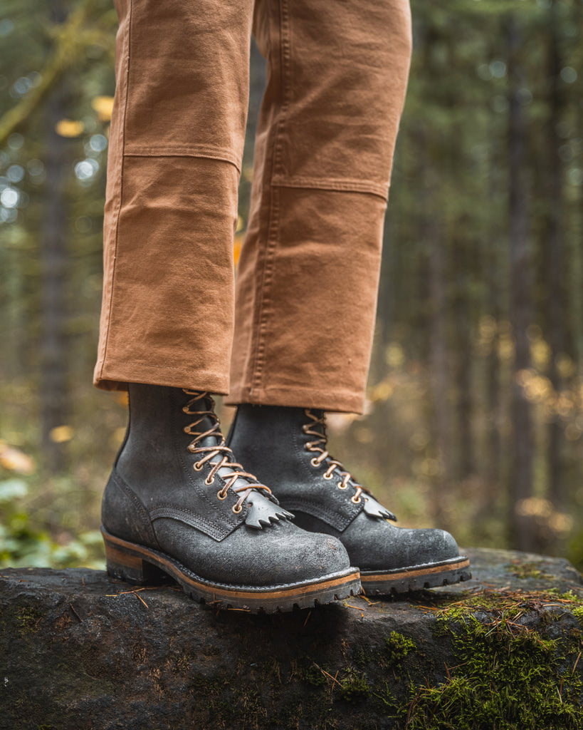 Drew's 10-Inch Logger - Black Rough Out - Drew's Boots - Drew's Boots