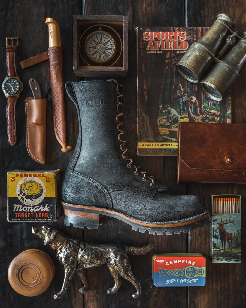 Drew's 10-Inch Logger - Black Rough Out - Drew's Boots - Drew's Boots