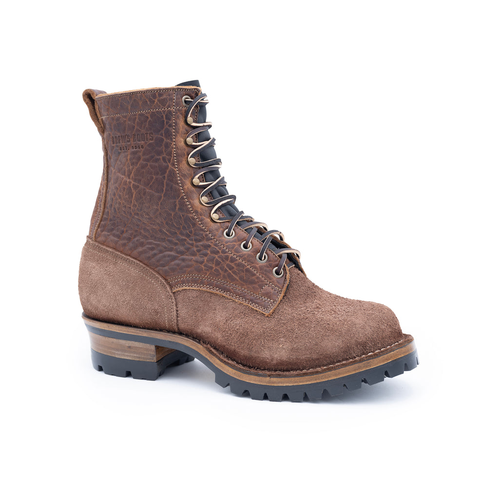 Drew's 8-Inch Logger - Bison Combo leather work boots