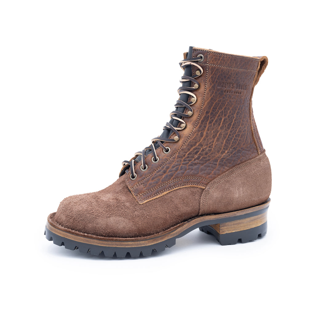 Drew's 8-Inch Logger - Bison Combo leather work boots