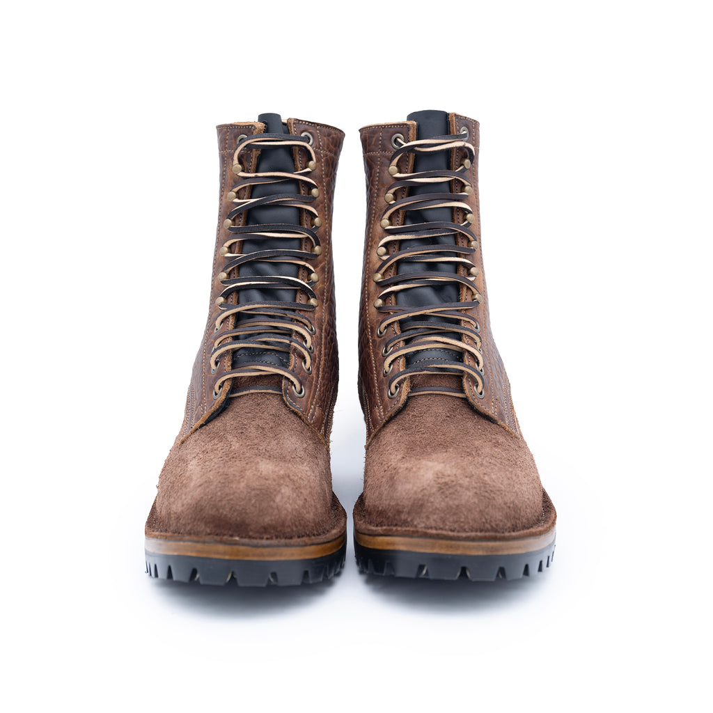 Drew's 8-Inch Logger - Bison Combo leather work boots