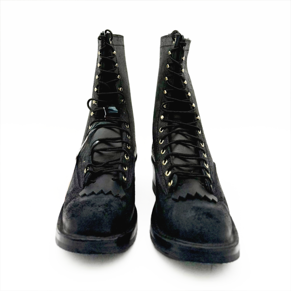 Drew's All Black Roughout Leather Work Boots #DRSLTTMV Size 10.5C