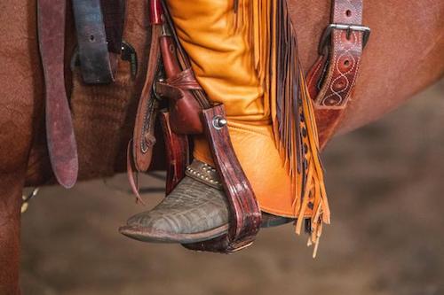 A cowboy's boot and spur  Buckaroo boots, Old boots, Saddle boots