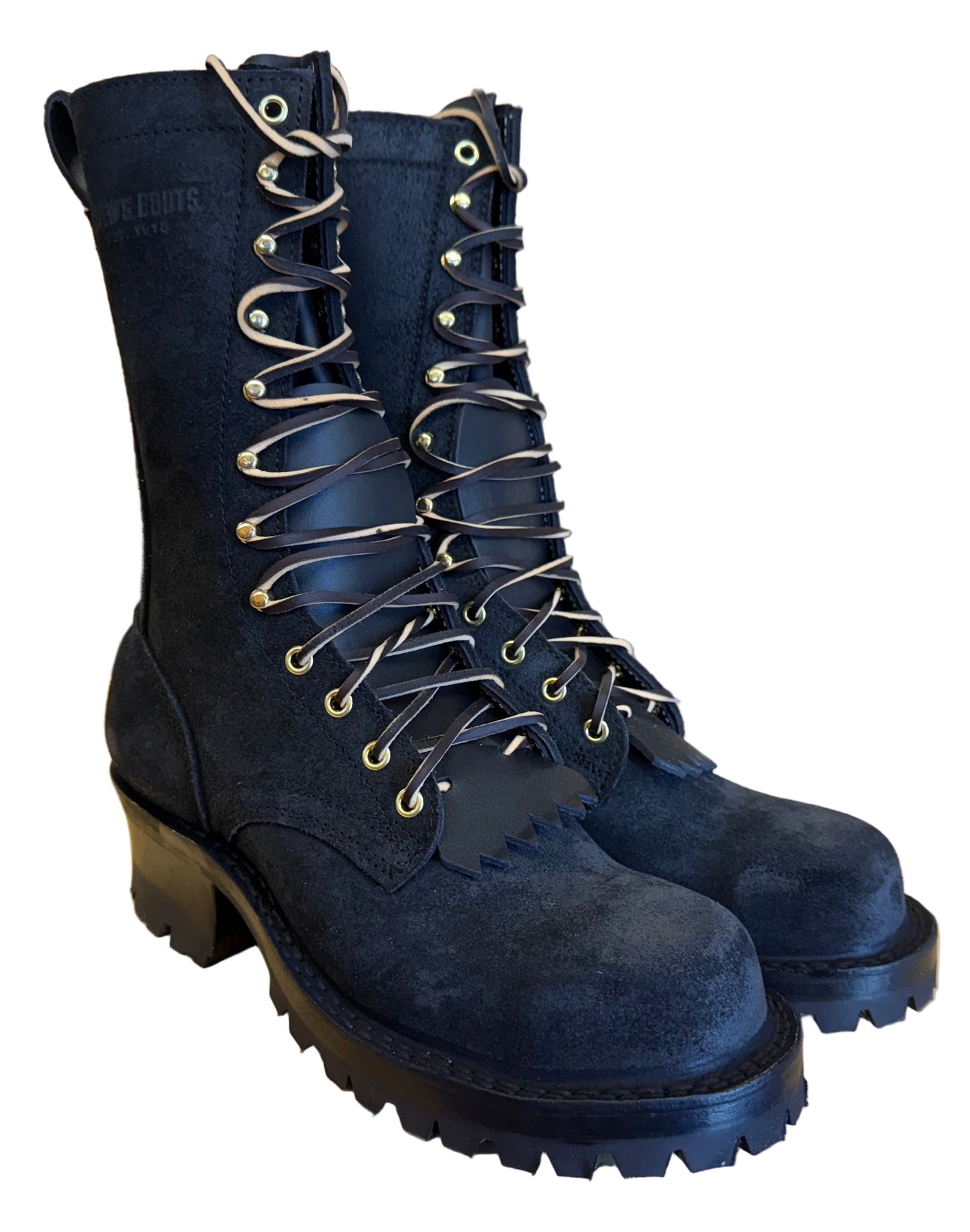 Drew's 10" Black Roughout Composite Toe Size 6C - Drew's Boots - Drew's Boots