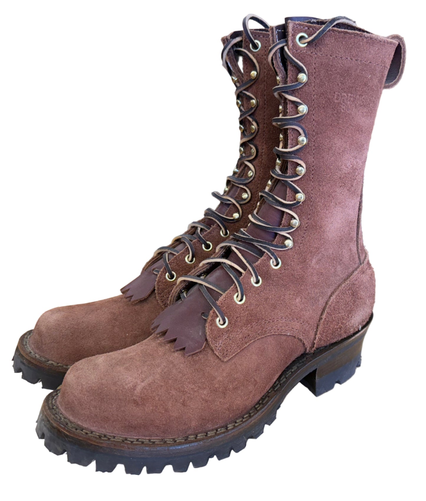 Lightly Used Drew's 10" Elk Tan Roughshot Size 7.5D - Drew's Boots - Drew's Boots