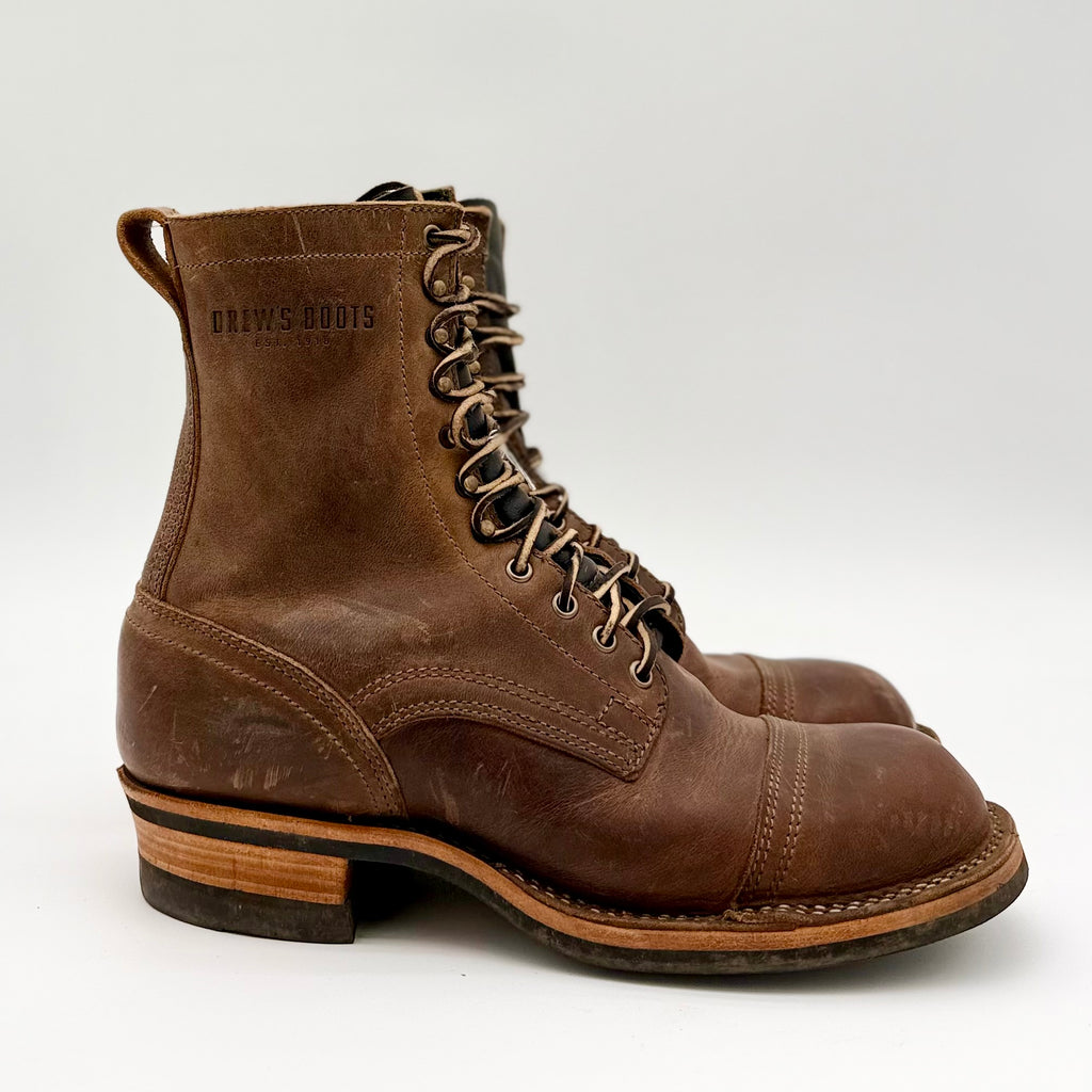 Used Drew's 8" Rowdy Toe Cap Size 10D - Drew's Boots - Drew's Boots