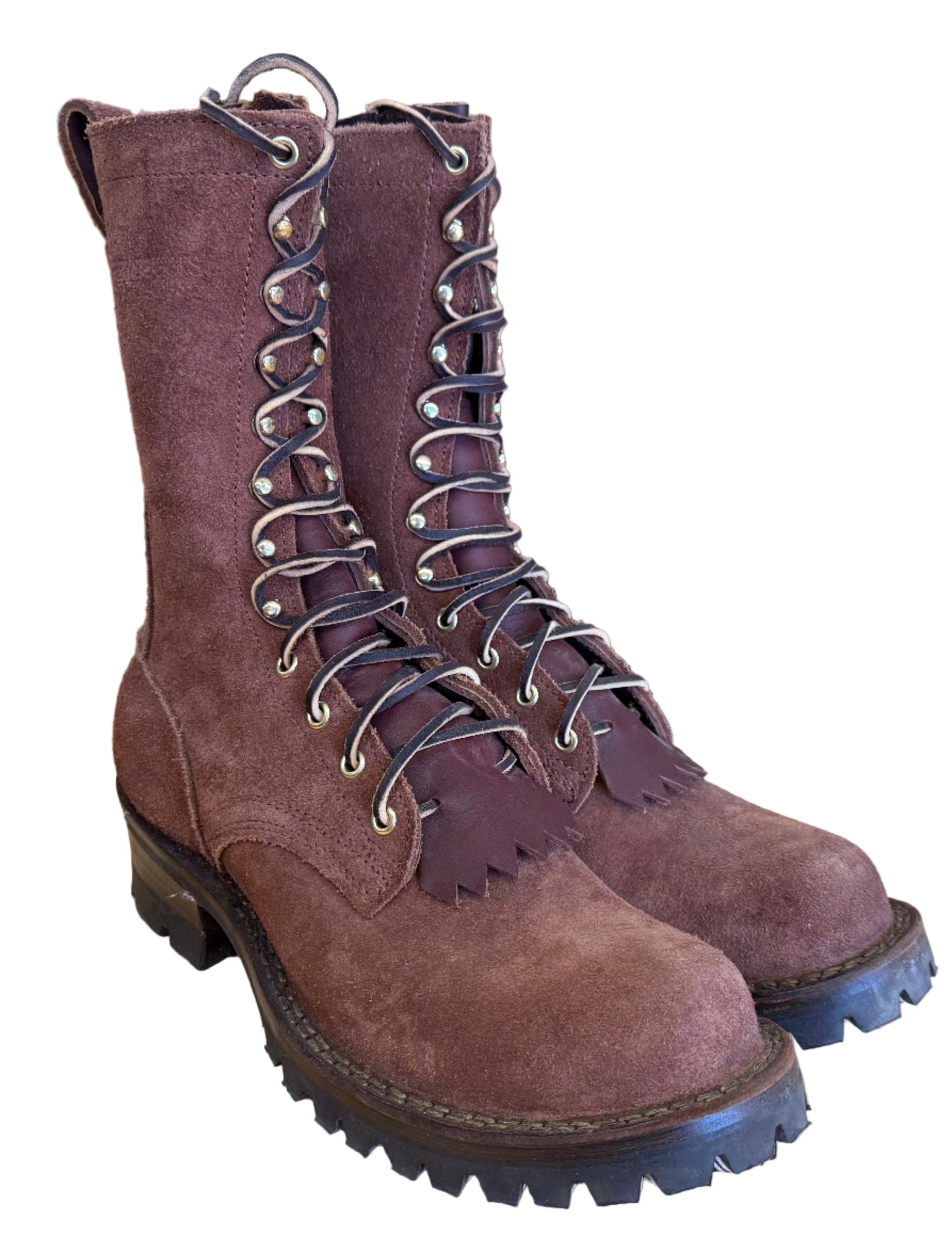 Lightly Used Drew's 10" Elk Tan Roughshot Size 7.5D - Drew's Boots - Drew's Boots