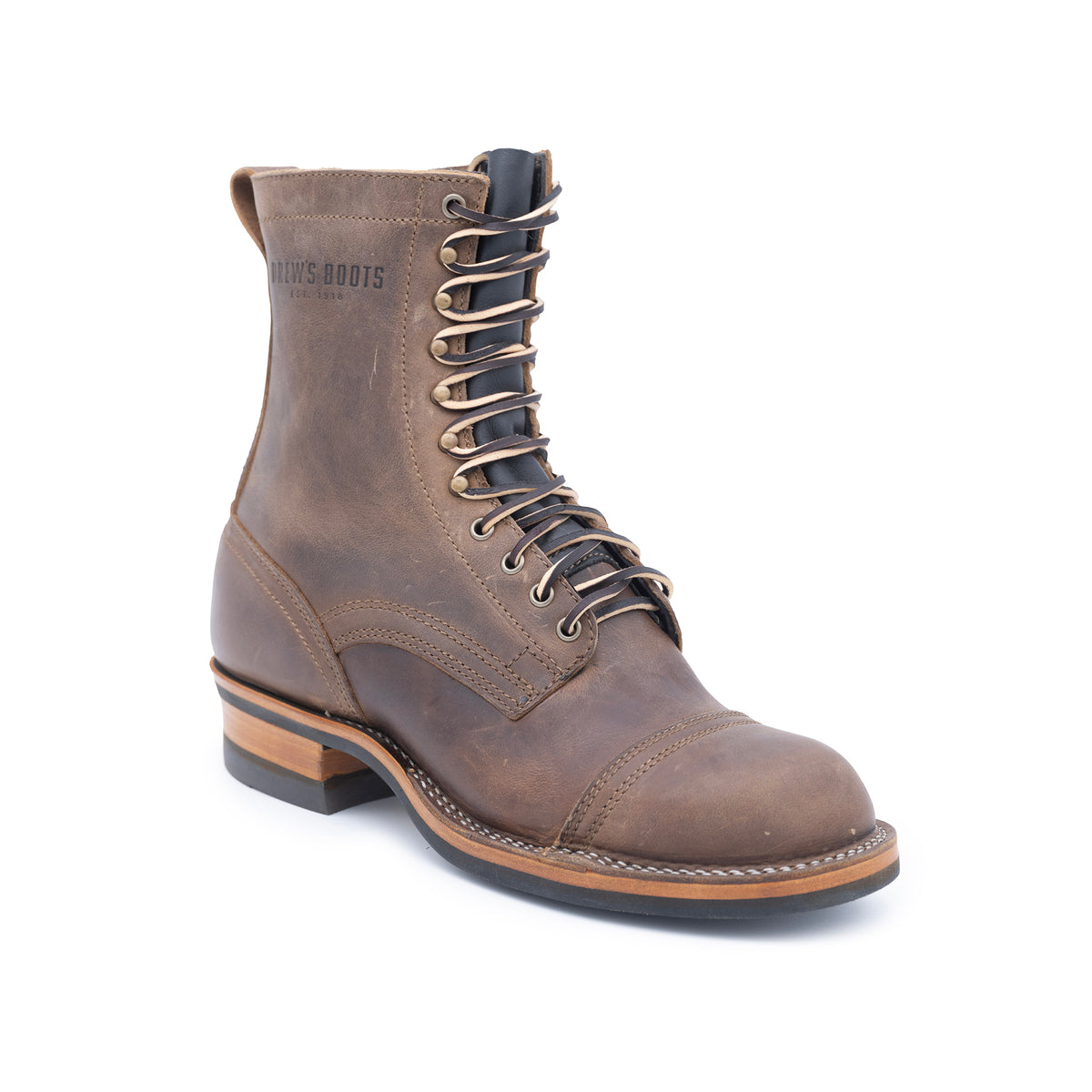 DREW S 8 INCH WORK BOOT TOE CAP ROWDY SMOOTH Drew s Boots