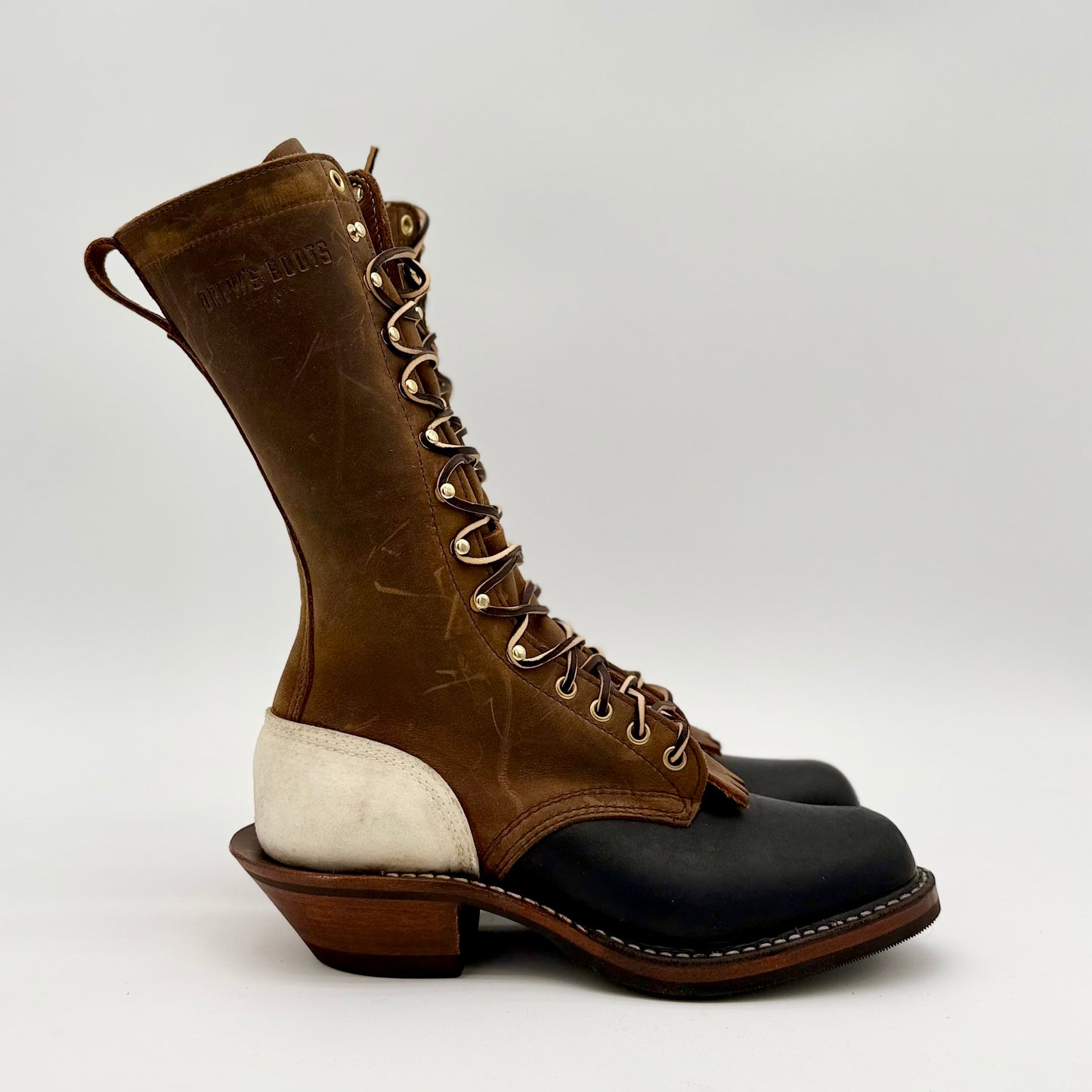 Drew's 12" Buckaroo Packer - #DH1512W Size 6.5E - Drew's Boots - Drew's Boots