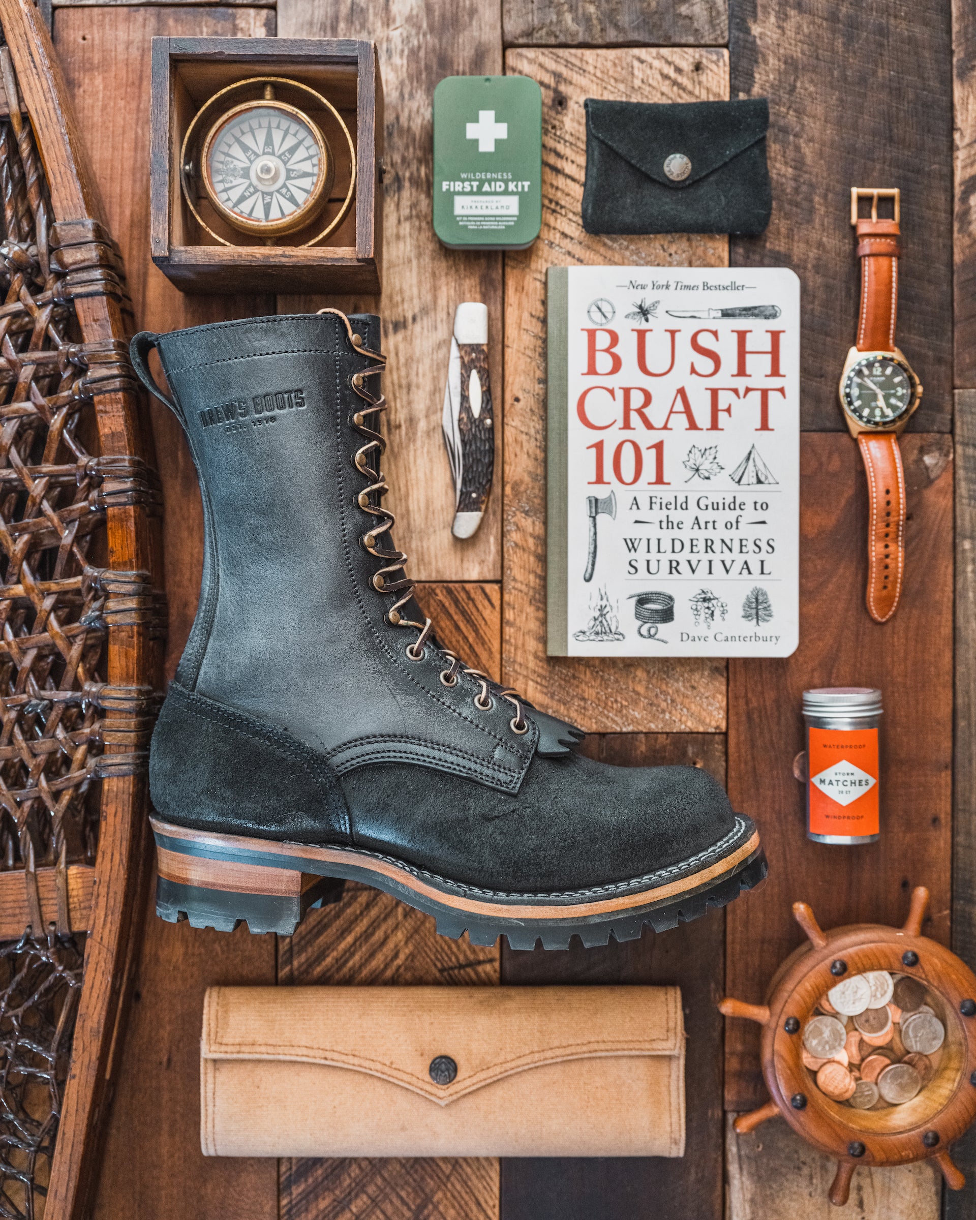 入手困難【Drew's】 10-Inch Logger Boots Drew's 10-Inch Logger - Black Smooth Leather Work Boots – Drew's Boots