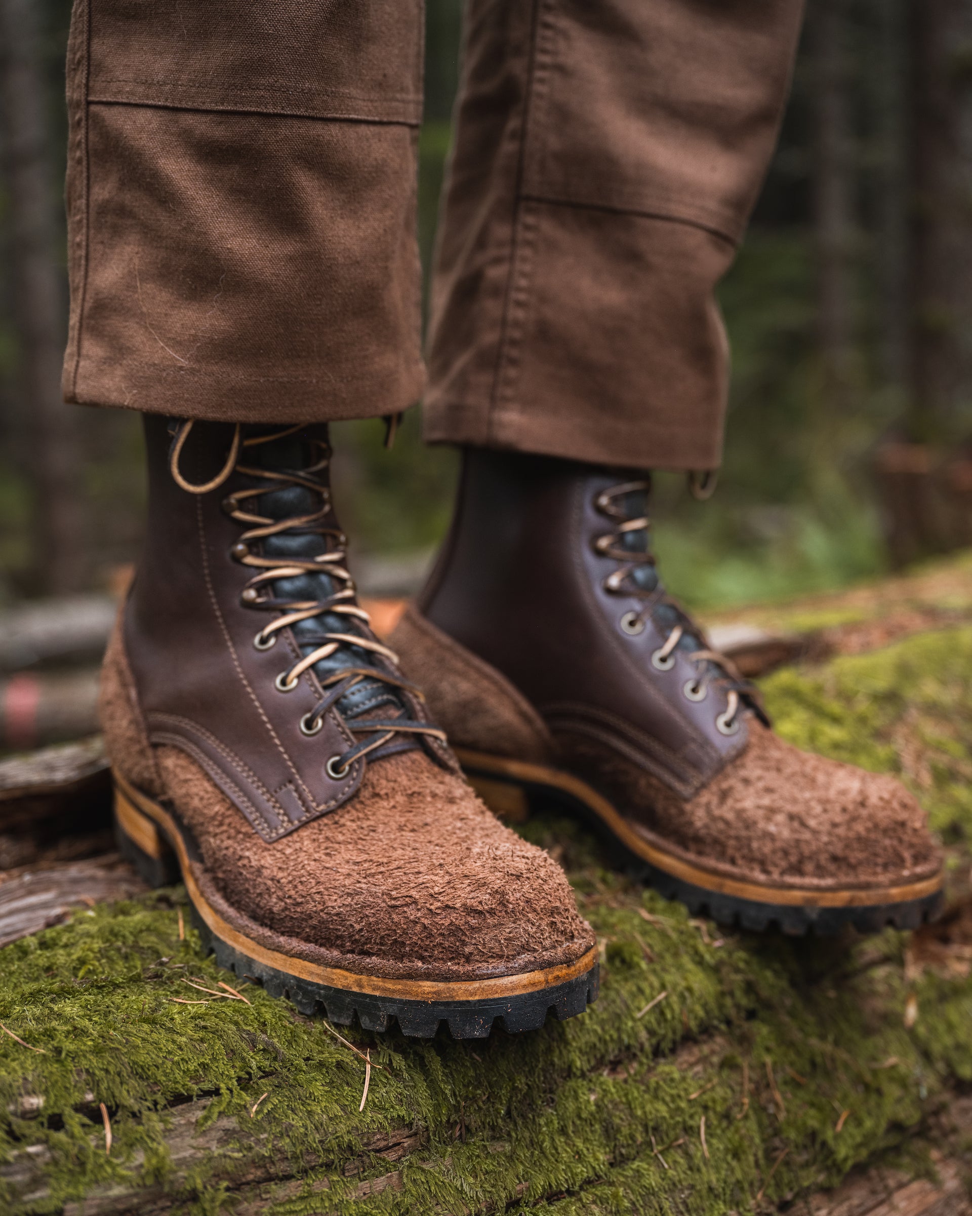 Drew's 10-Inch Leather Logger - Brown Combo Work Boots – Drew's Boots