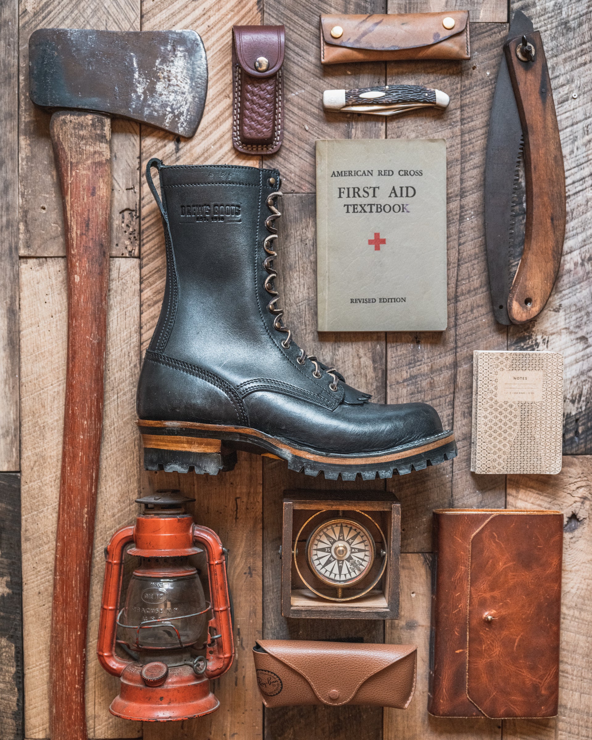 Drew's 10-Inch Logger - Black Smooth Leather Work Boots – Drew's Boots