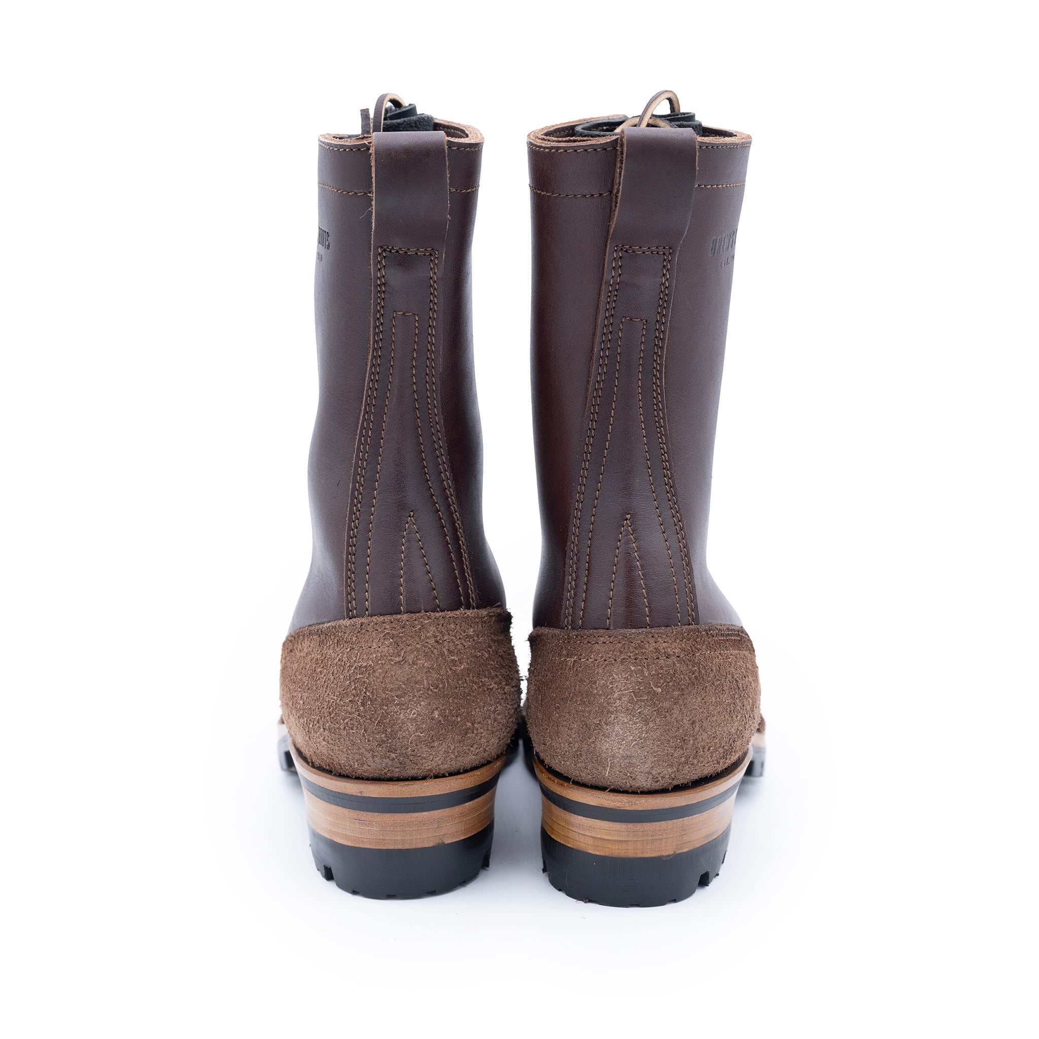 Drew's 10-Inch Leather Logger - Brown Combo Work Boots – Drew's Boots