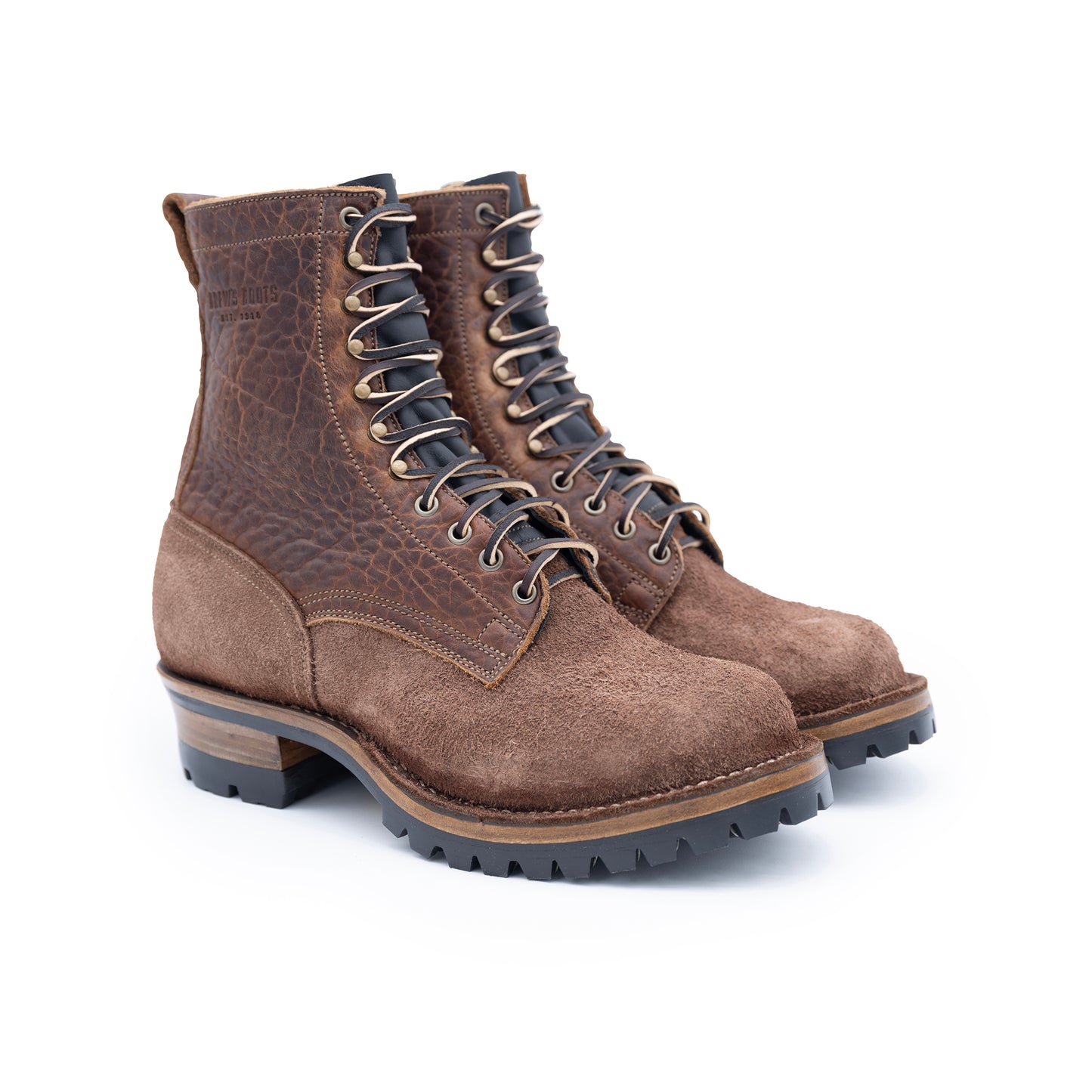 Drew's 8-Inch Logger - Bison Combo leather work boots