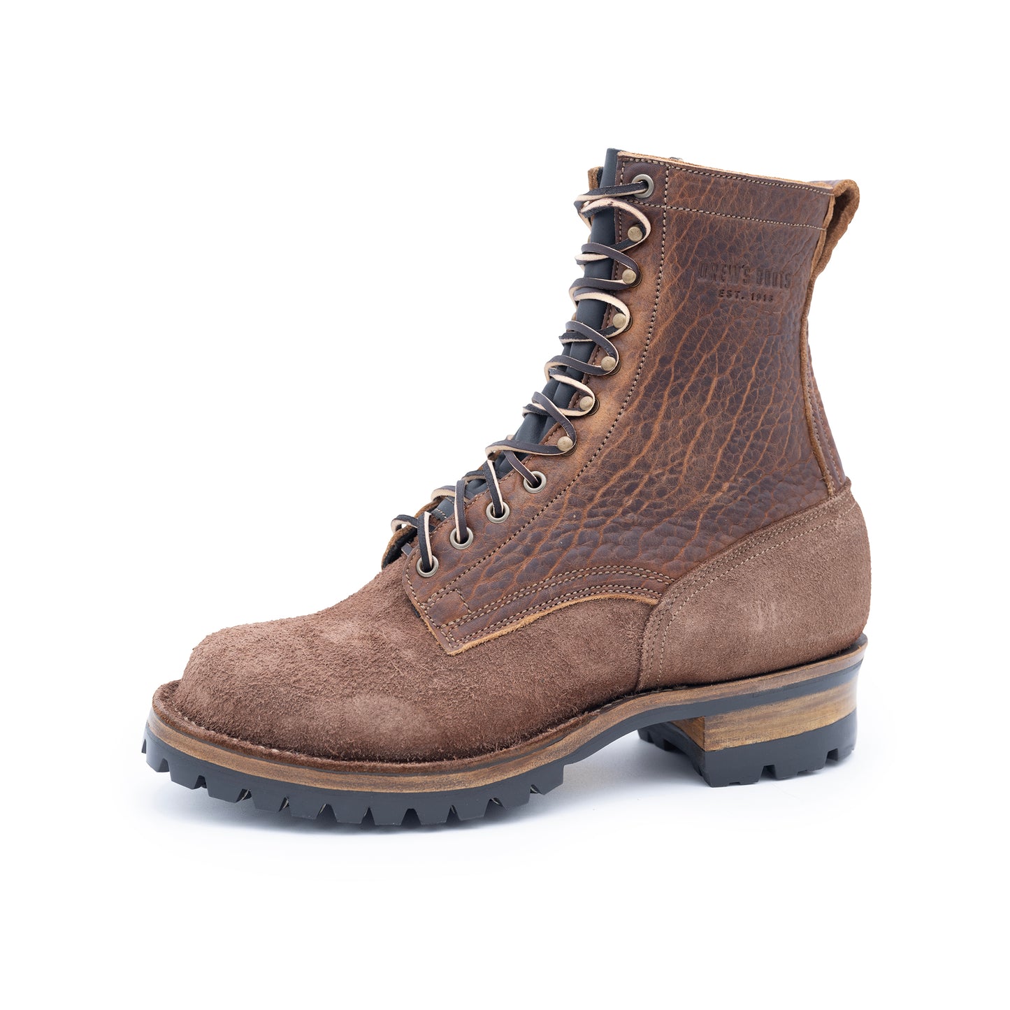 Drew's 8-Inch Logger - Bison Combo leather work boots