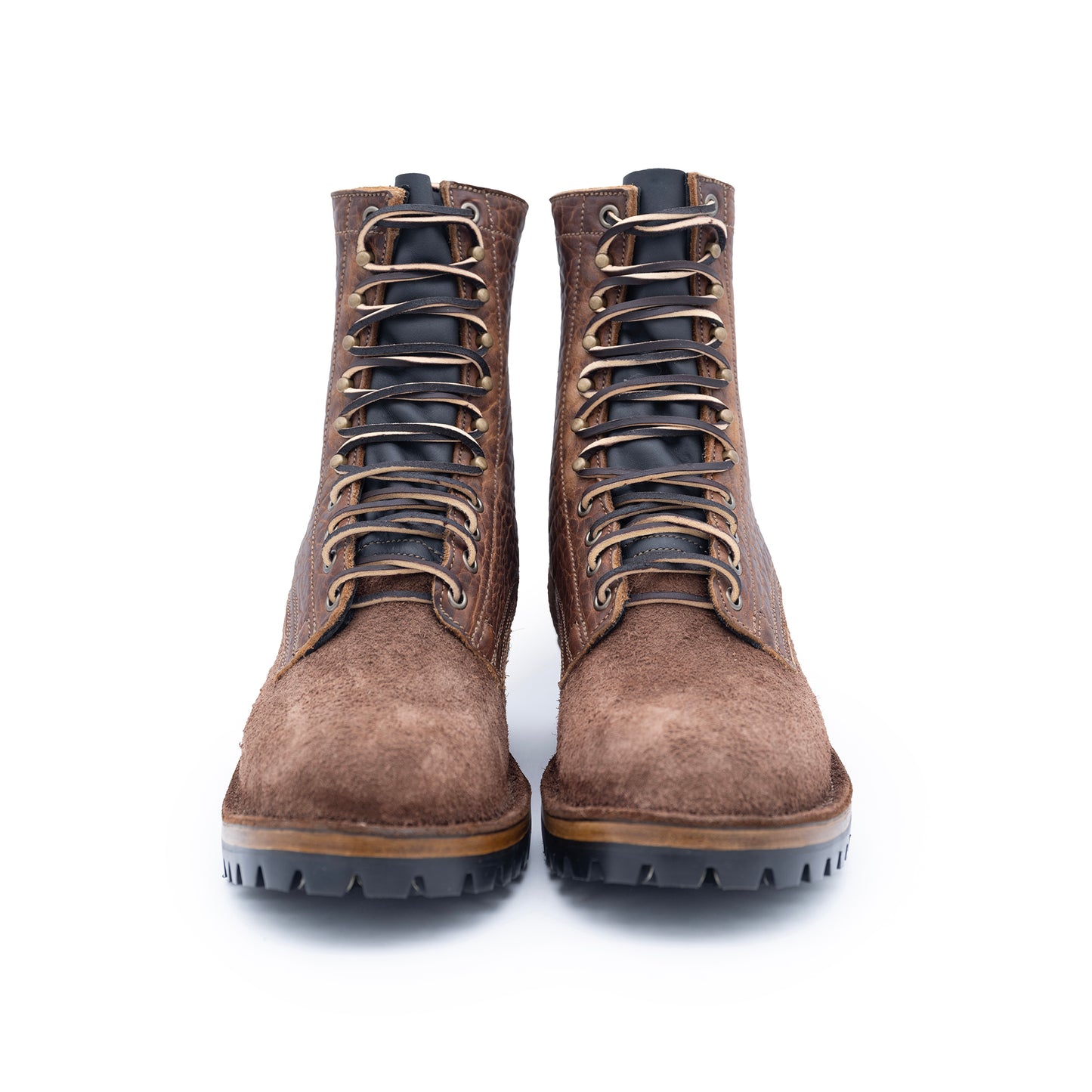 Drew's 8-Inch Logger - Bison Combo leather work boots