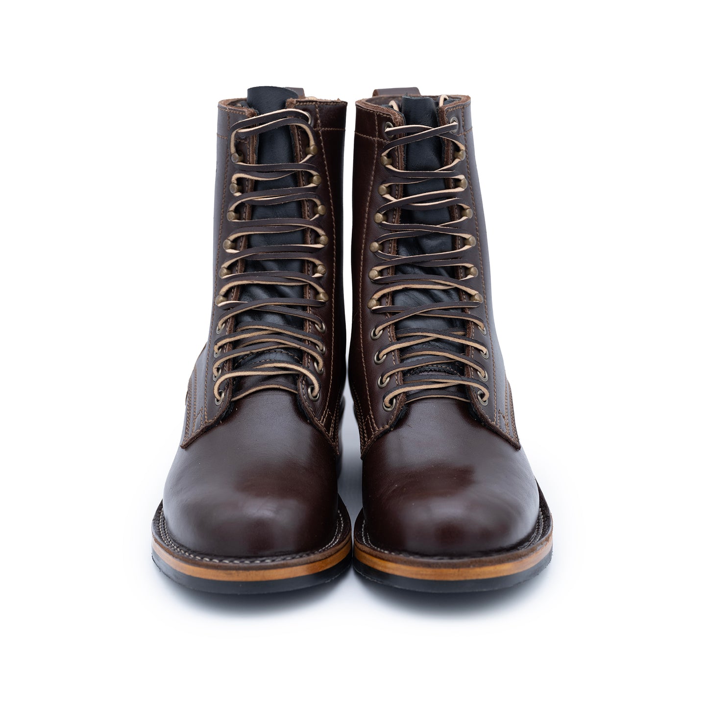 Drew_s_8-Inch_Logger_work_boots_-_Brown_Smooth_430_MINI_LUG_SOLE leather work boots