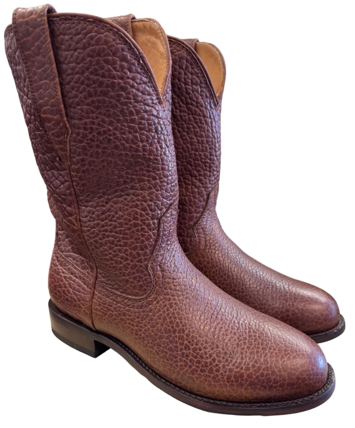 Drew's Cognac Bison Size 10EE - Drew's Boots - Drew's Boots