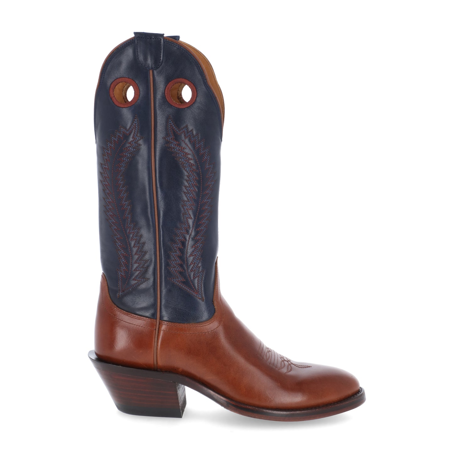 The Trevor Navy | Whiskey leather buckaroo cowboy boots