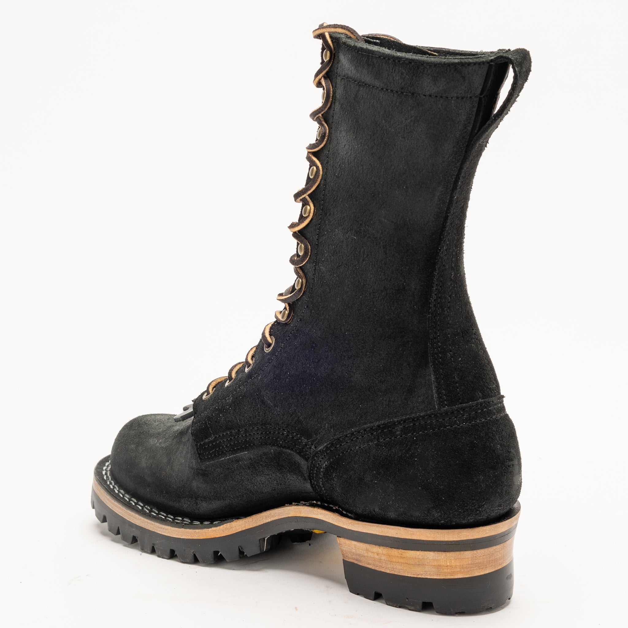 Doc Rough Out Drew's 10-Inch Logger - Black Rough Out | Drew's Boots