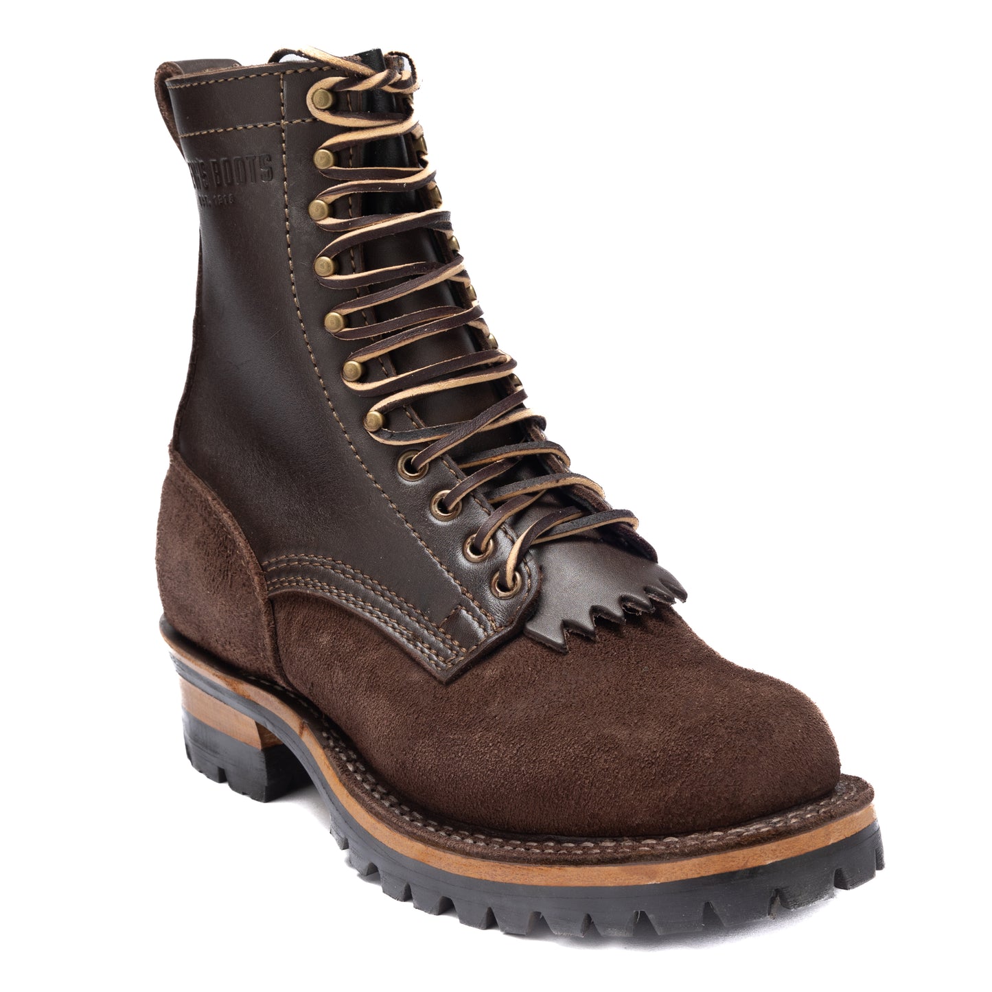 Drew's 8-Inch Logger - Brown Combo - Drew's Boots - Drew's Boots