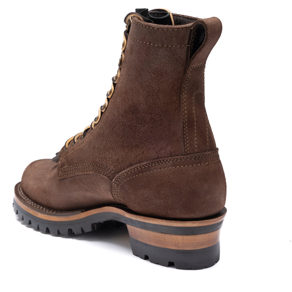 Drew's 8-Inch Logger - Brown Roughout - Drew's Boots - Drew's Boots