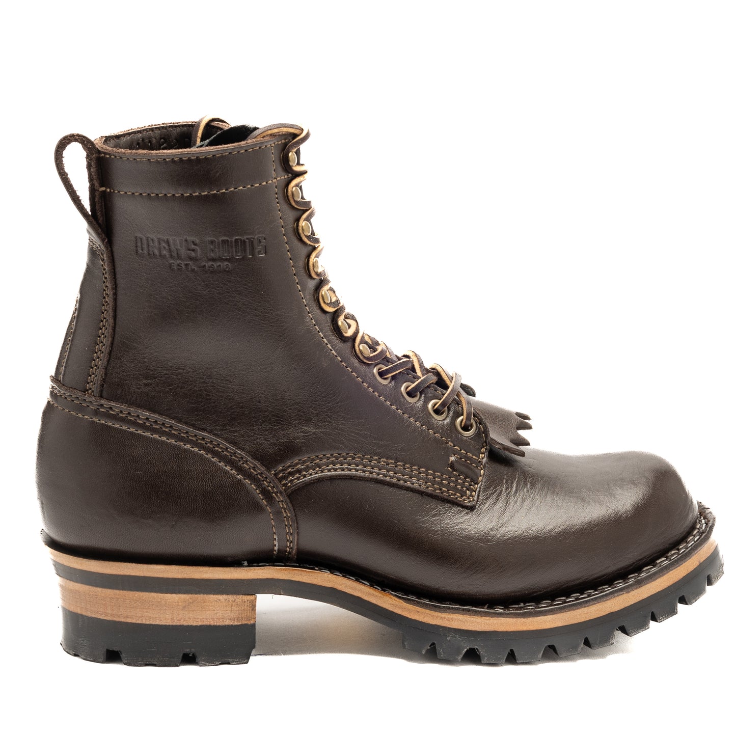 Drew's 8-INCH LOGGER - BROWN SMOOTH - Drew's Boots - Drew's Boots
