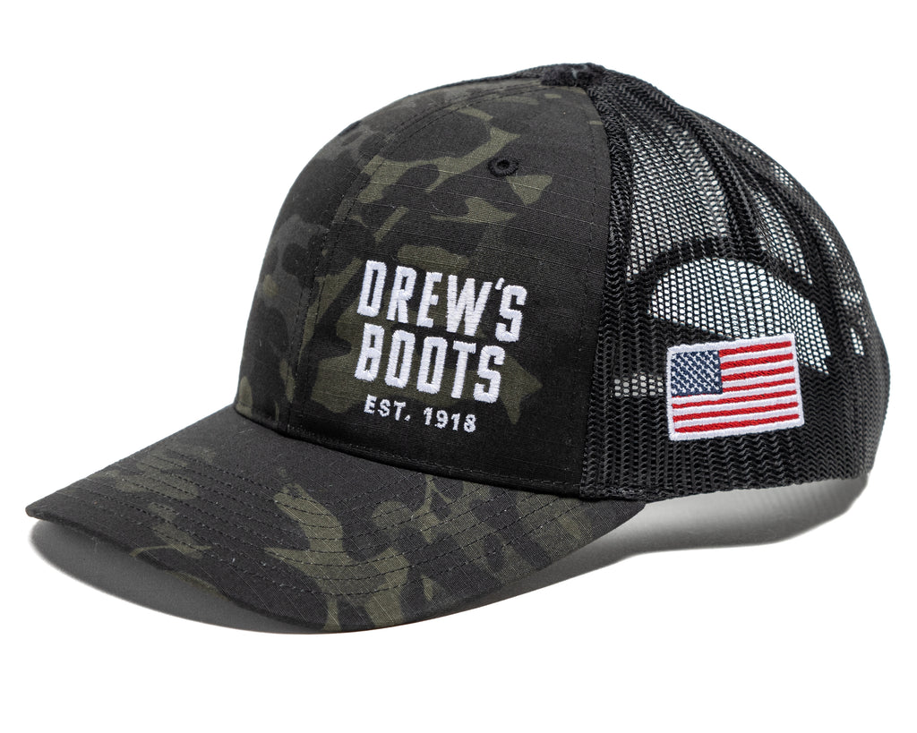 Drew's Boots Trucker Hat - Multicam/Black - Drew's Boots - Drew's Boots