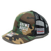 Drew's Boots Trucker Hat - Green Camo/Black - Support the Red Line - Drew's Boots - Drew's Boots