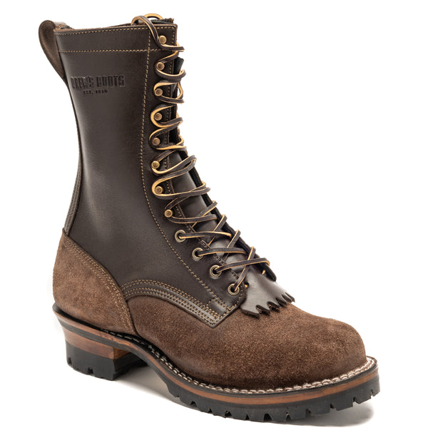 Drew s 10 Inch Logger Brown Combo Drew s Boots