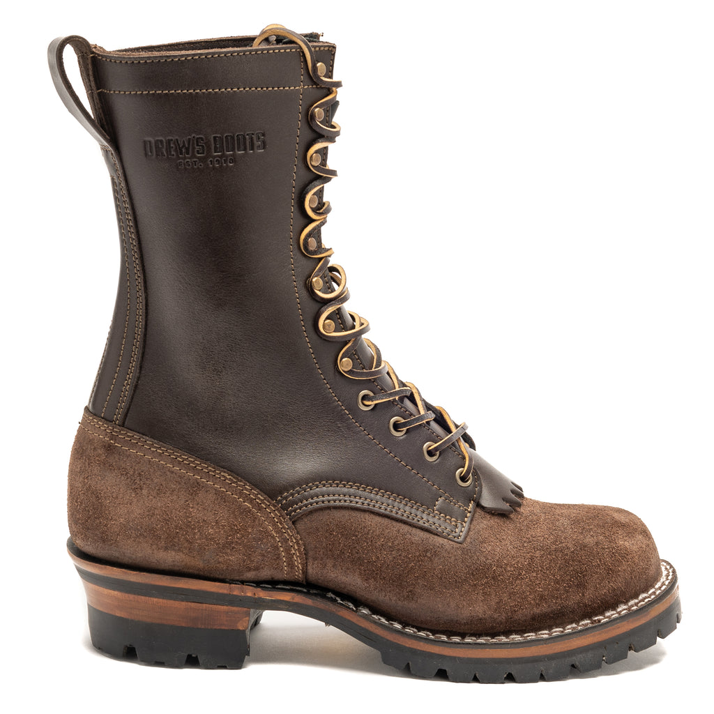 Drew's 10-INCH LOGGER - BROWN COMBO - Drew's Boots - Drew's Boots
