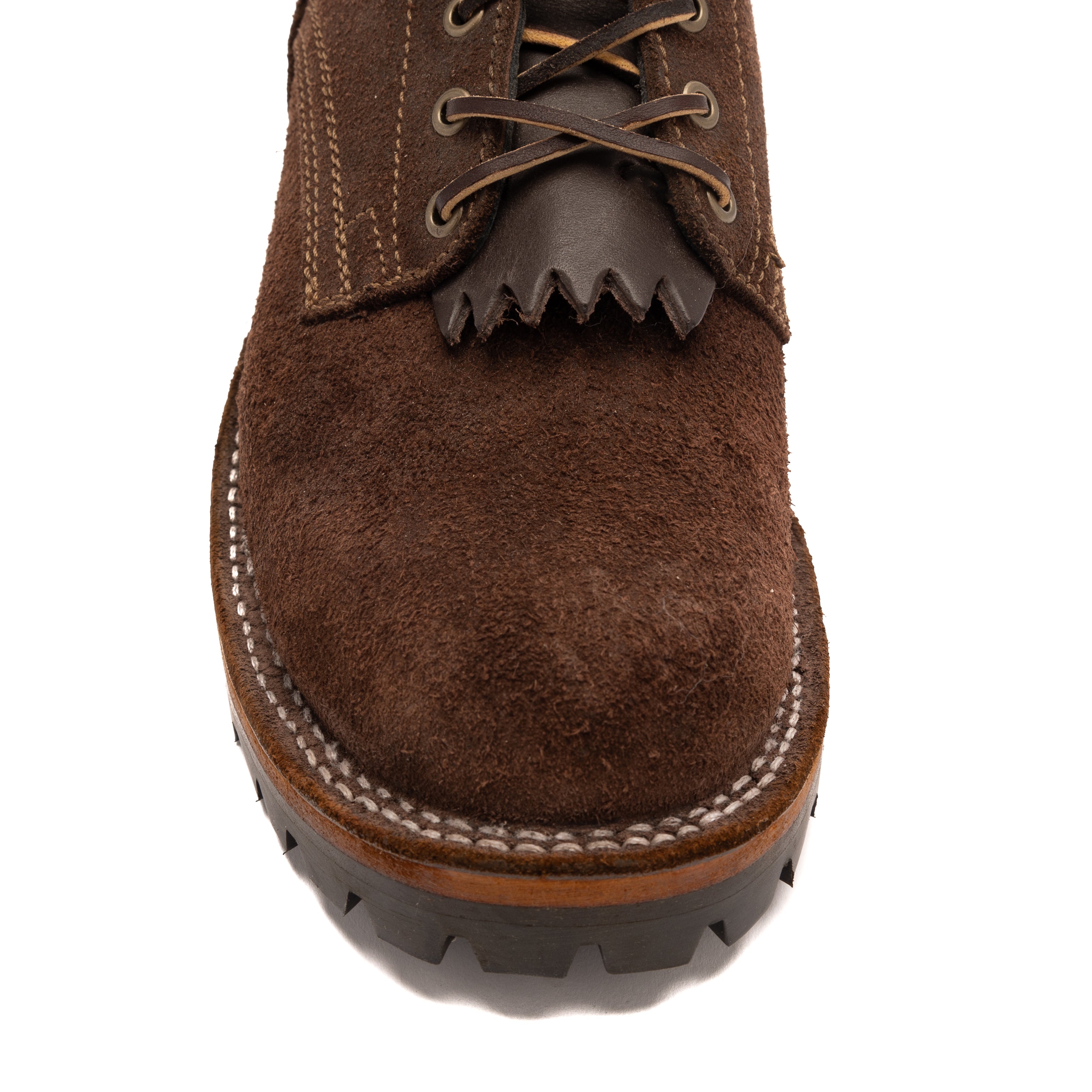Drew's 10-Inch Leather Logger - Brown Rough Out Work Boots