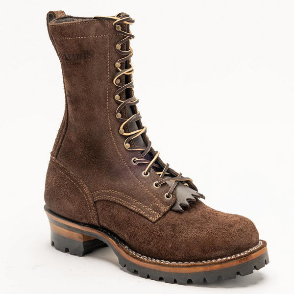 DREW'S 10-INCH LOGGER - Brown Rough Out - Drew's Boots - Drew's Boots