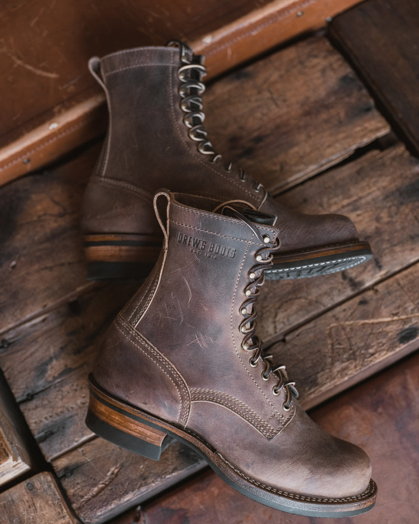 DREW'S 8-INCH WORK BOOT - ROWDY SMOOTH - Drew's Boots - Drew's Boots